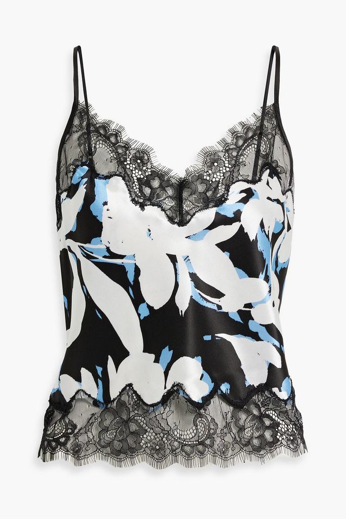 NICHOLAS Lace-trimmed printed satin camisole