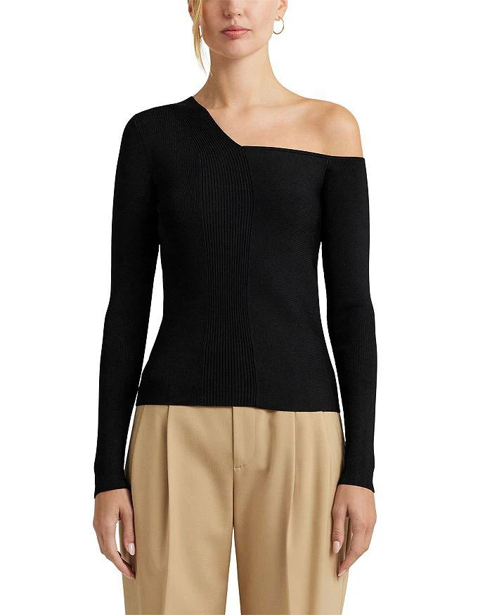 Lauren Ralph Lauren One Shoulder Ribbed Sweater 1