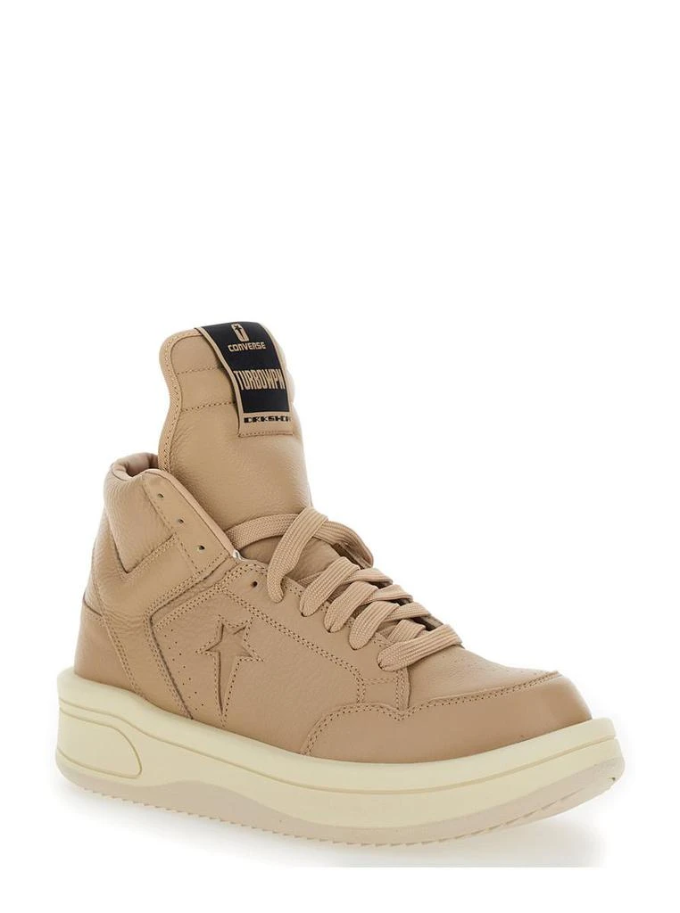 Rick Owens 'Converse - Turbowpn' Beige Sneakers High Top In Leather Man 1