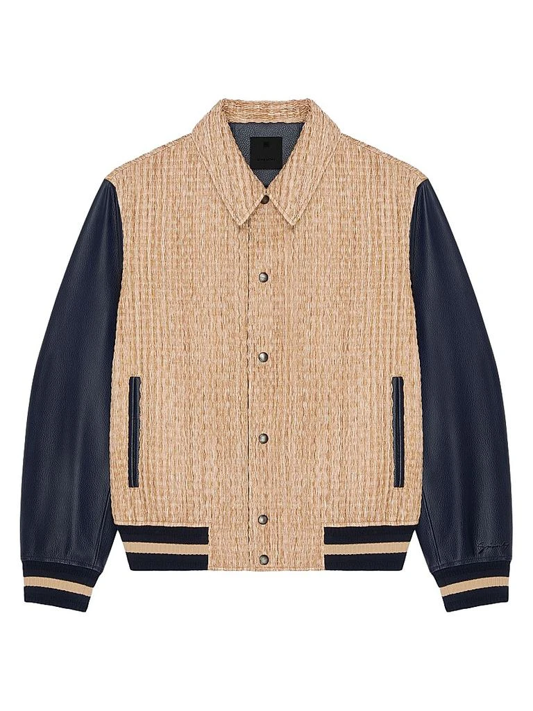 Givenchy Le Clos Varsity Jacket in Raffia and Leather 1