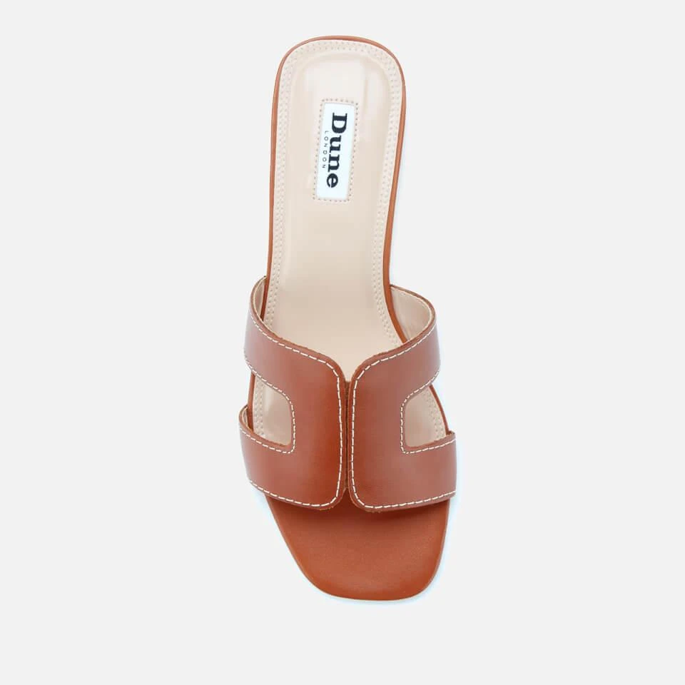 Dune DUNE LONDON WOMEN'S LOUPE LEATHER MULE SANDALS - TAN 3