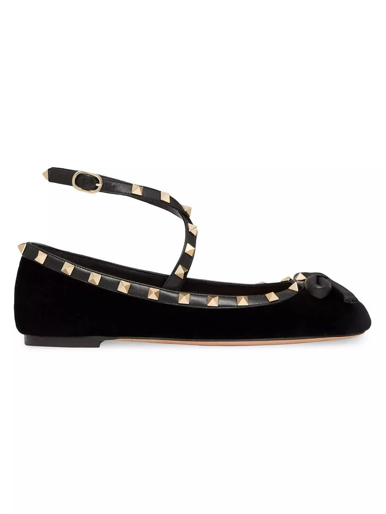 Valentino Rockstud 5MM Velvet Ballerina Flats 1
