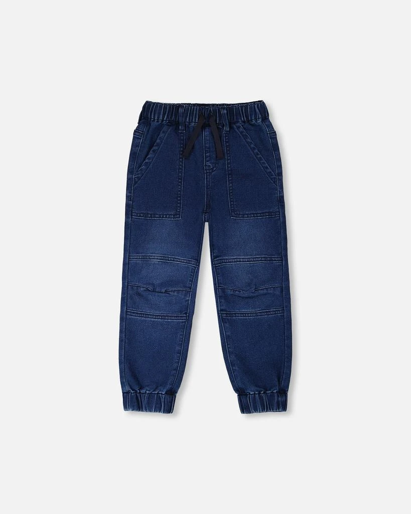 Deux par Deux Stretch French Terry Denim Jogger Navy Blue