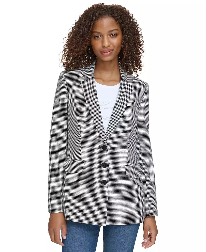 Karl Lagerfeld Paris Women's Houndstooth Blazer 1