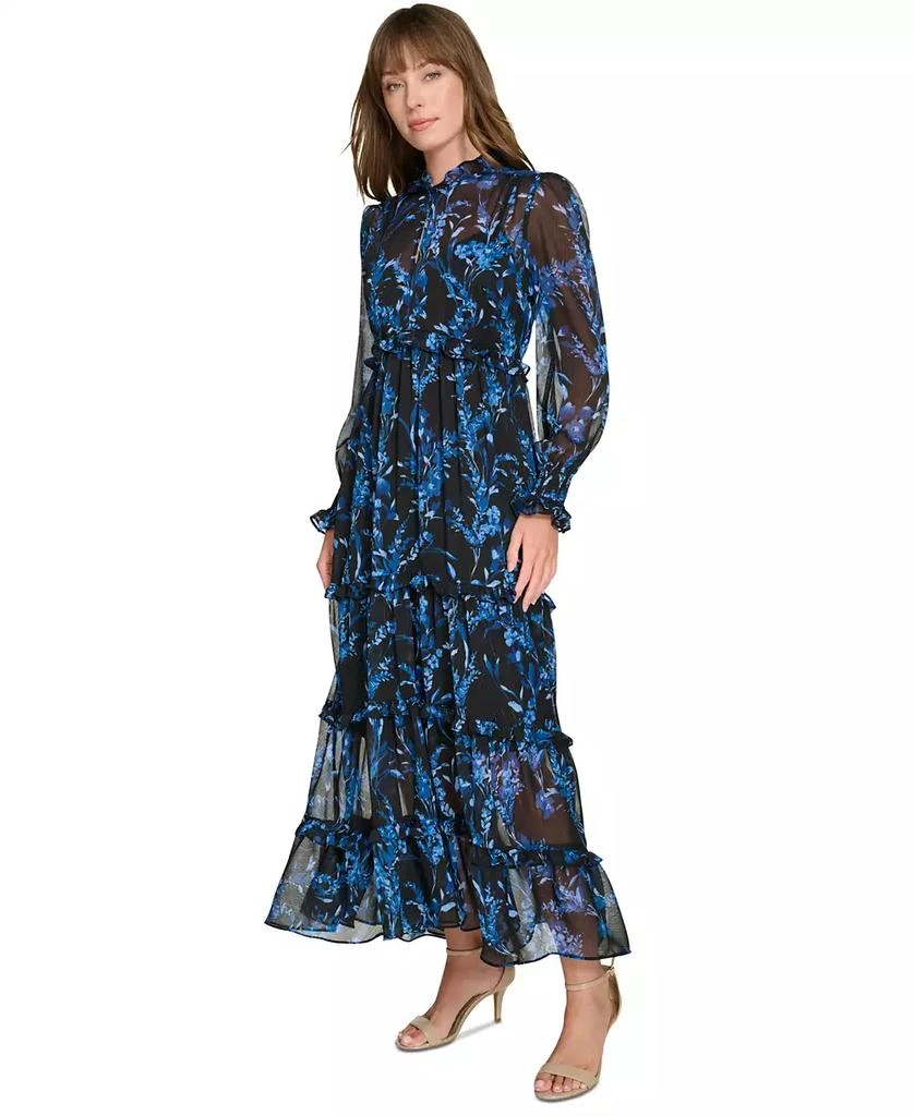 Tommy Hilfiger Women's Provincial Floral Chiffon Ruffled Dress 2