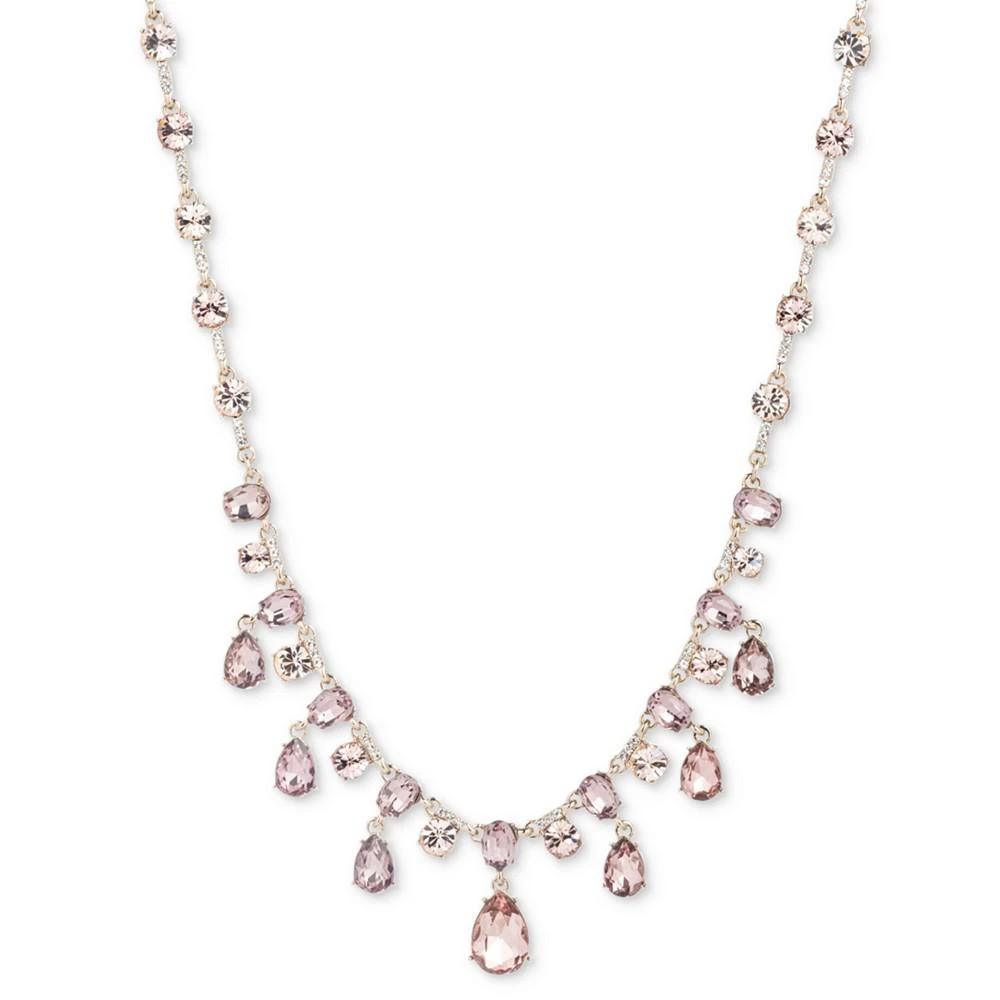 Givenchy Gold-Tone Vintage Rose Crystal Statement Necklace, 16" + 3" extender 1