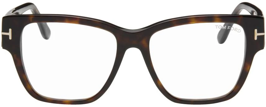 Tom Ford Tortoiseshell Blue-Block Square Glasses 1