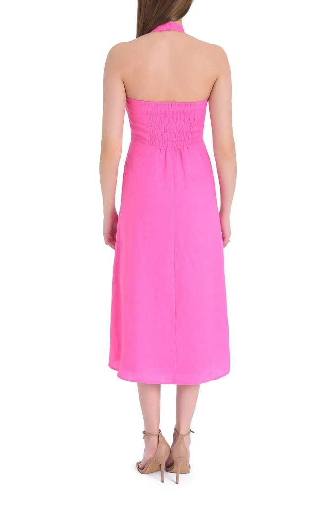 Wayf Simone Halter Neck Linen Midi Dress 2