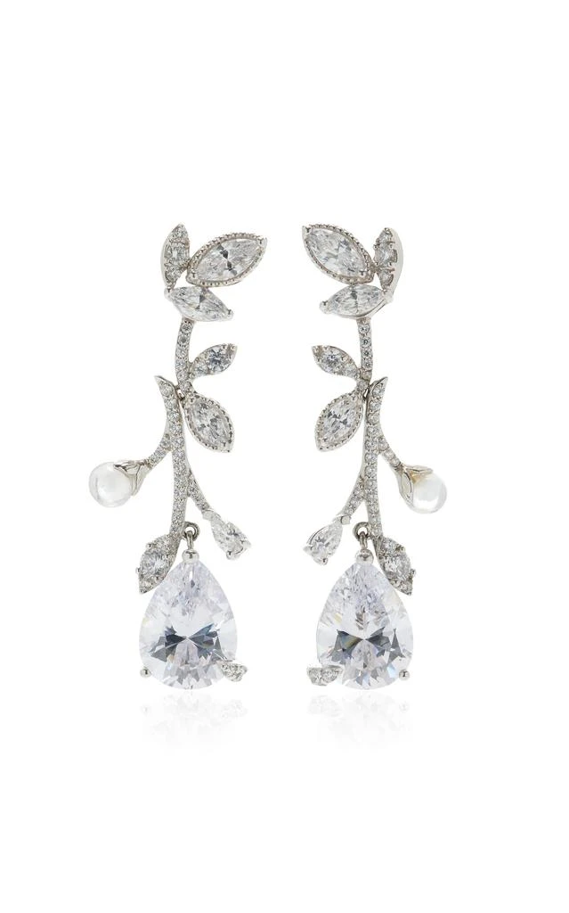 Anabela Chan Anabela Chan - Citrus Vine 18K White Gold; Rhodium Vermeil Diamond Earrings - White - OS - Moda Operandi - Gifts For Her 1