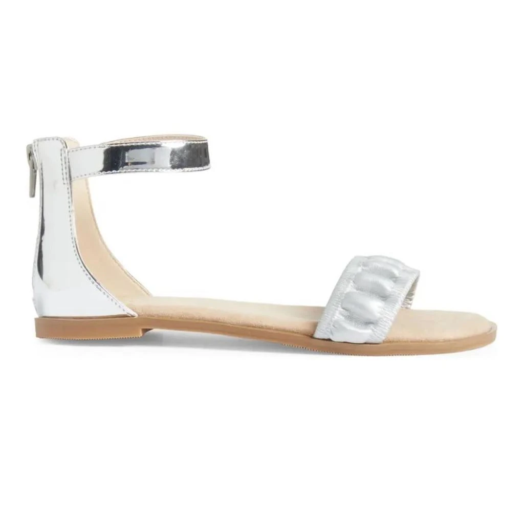 Yosi Samra Miss Cambelle Ruffle Sandal in Silver - Kids