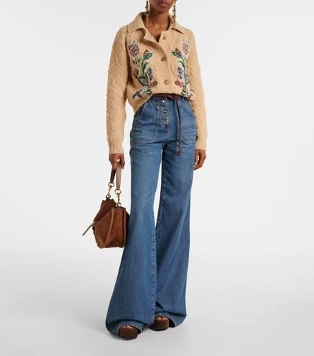 ETRO Embroidered wool and cashmere cardigan 2