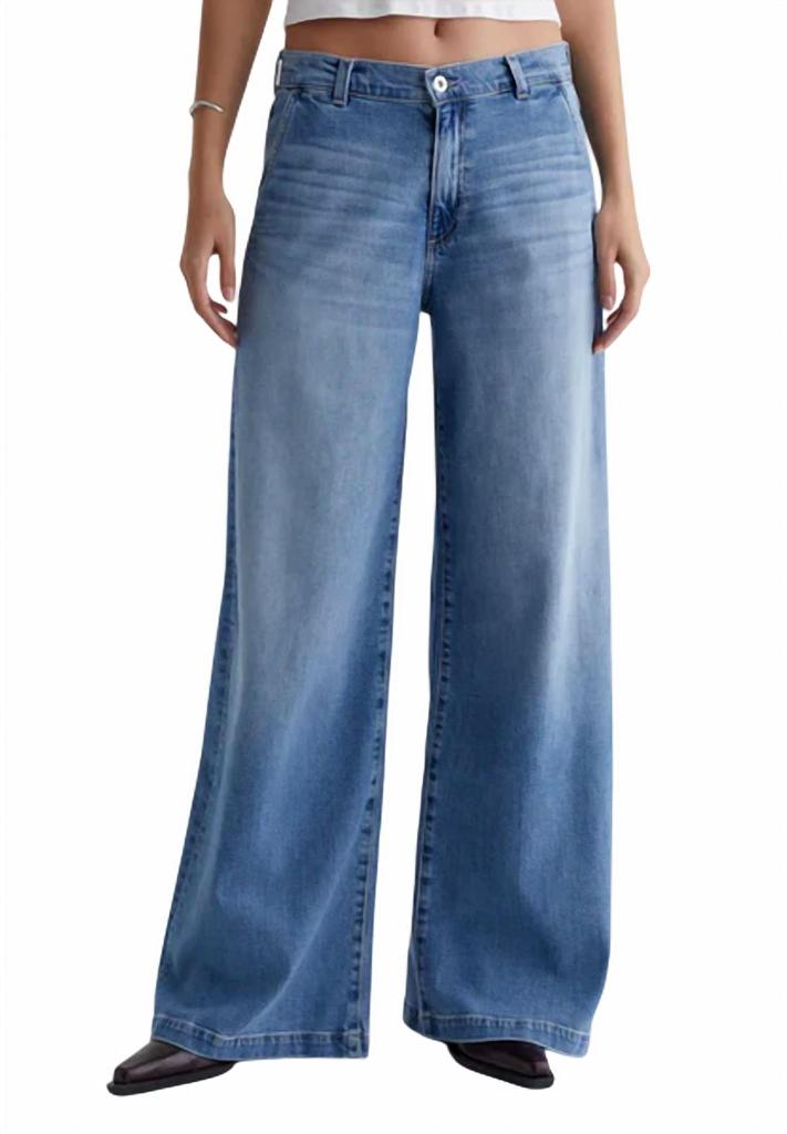 AG Jeans Stella Low Slung Palazzos Jeans In Dune