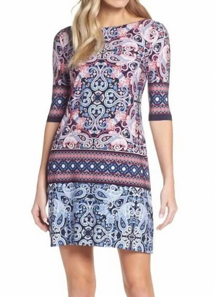 Eliza J Eliza J - Paisley Print Above Knee Jersey Dress