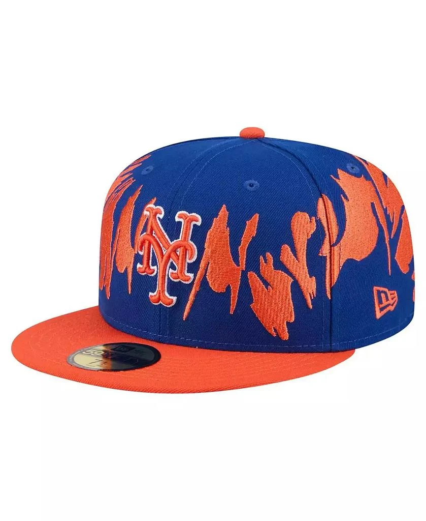 New Era Men's Royal/Orange New York Mets Retro Pattern 59FIFTY Fitted Hat 1