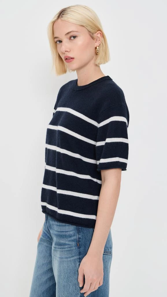 White + Warren Cashmere Roll Trim T-Shirt 3
