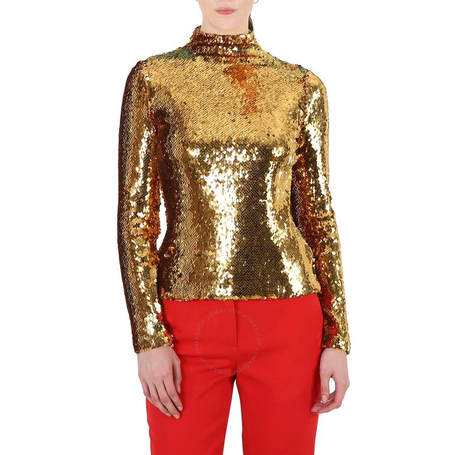 Burberry Ladies Gold Sequinned Turtleneck Top 2