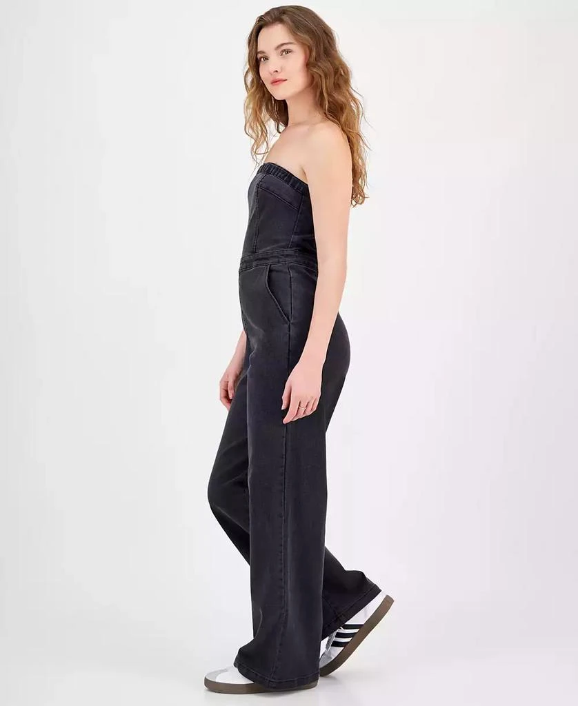 Tinseltown Juniors' Strapless Denim Jumpsuit 3