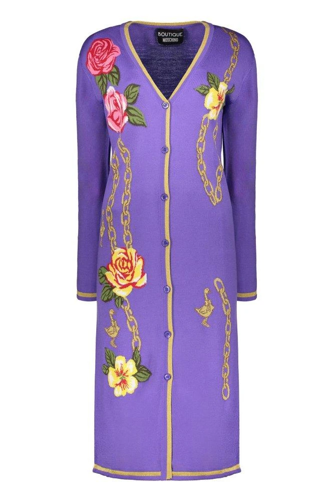 Moschino Boutique Moschino Floral Motif Long Cardigan
