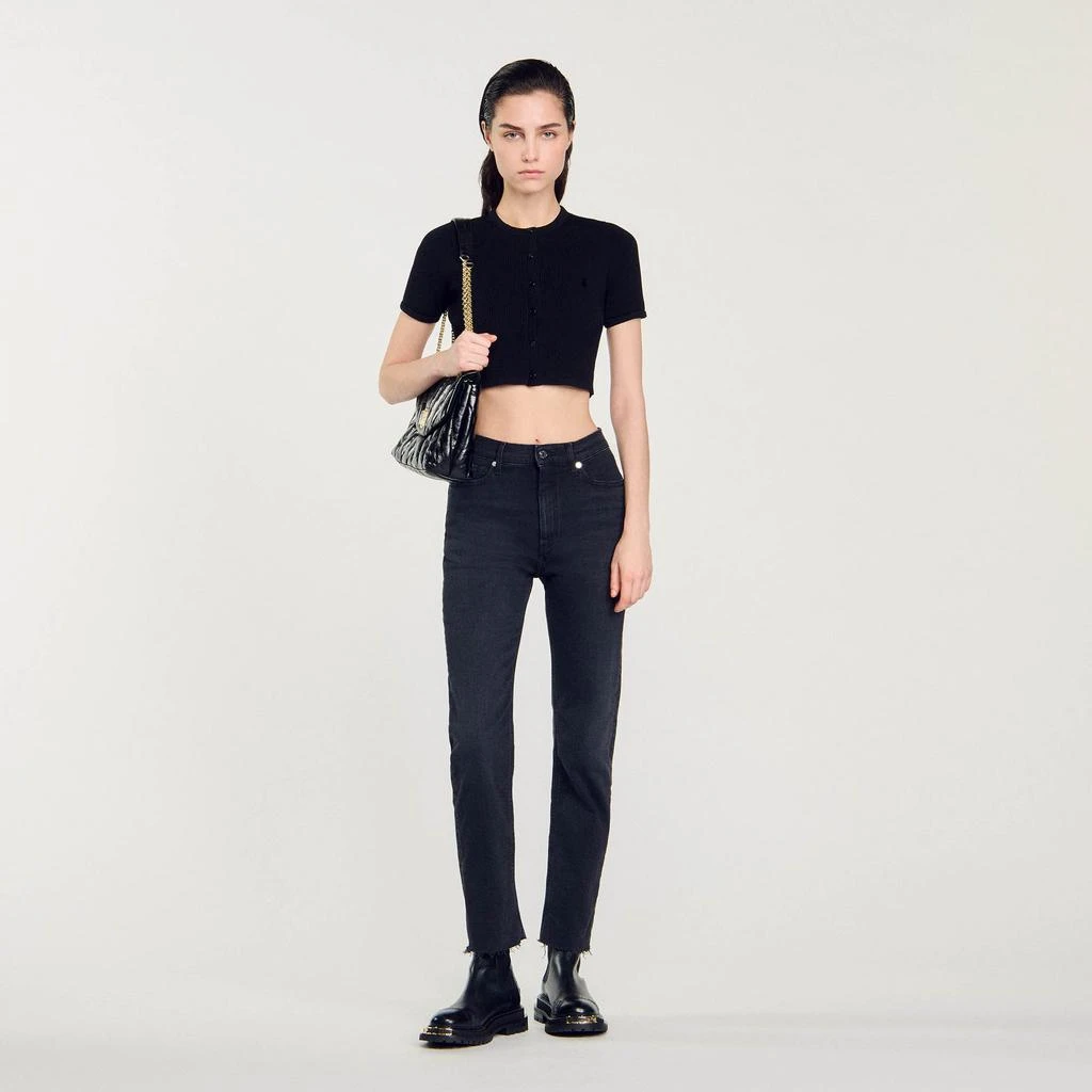 Sandro Straight-cut jeans with raw edges 1