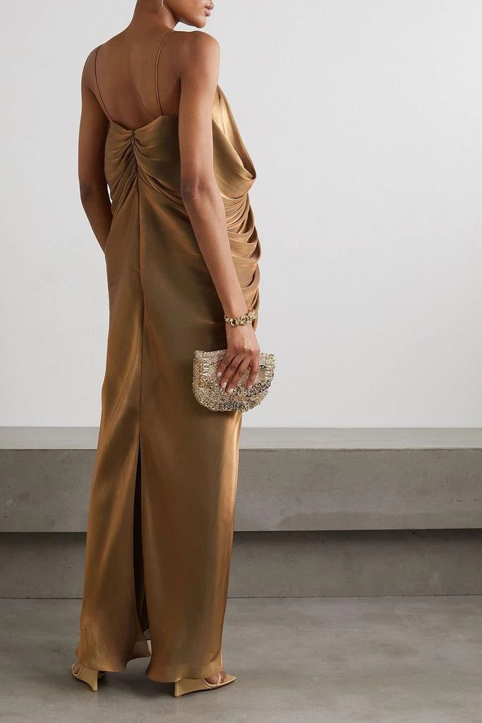 Halpern Draped lamé maxi dress 3
