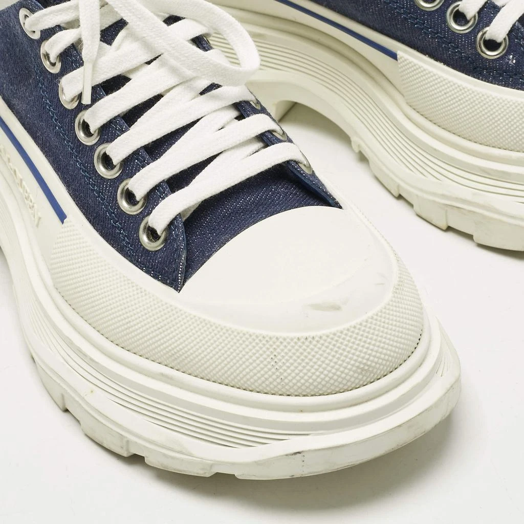 Alexander McQueen Light Blue Canvas and White Rubber Sneakers Women main image 4