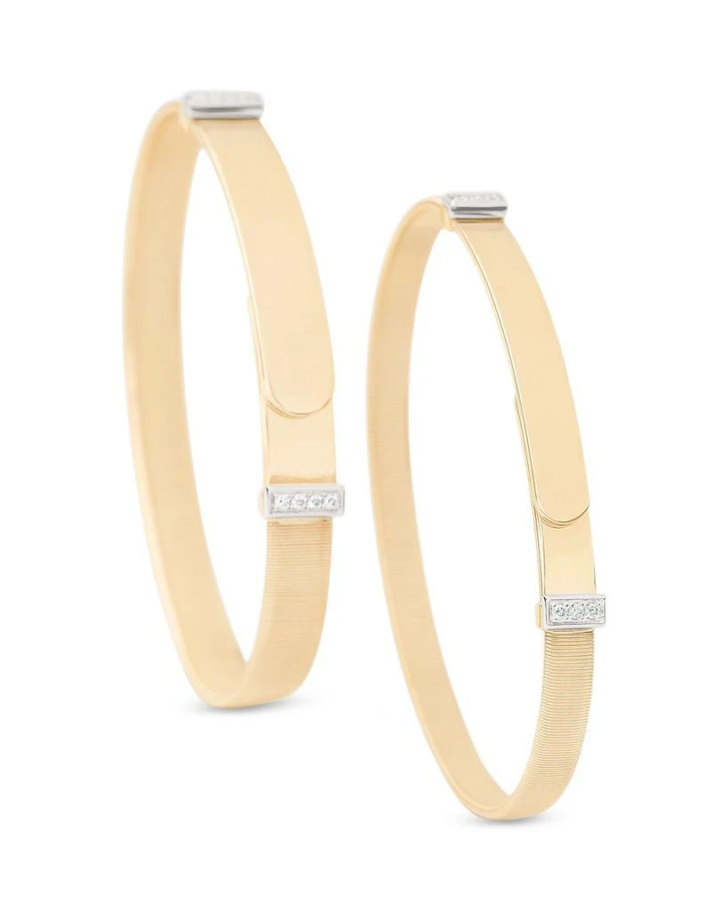 Marco Bicego 18K Yellow Gold Masai Diamond Pavé Two Station Thin Bangle Bracelet 4