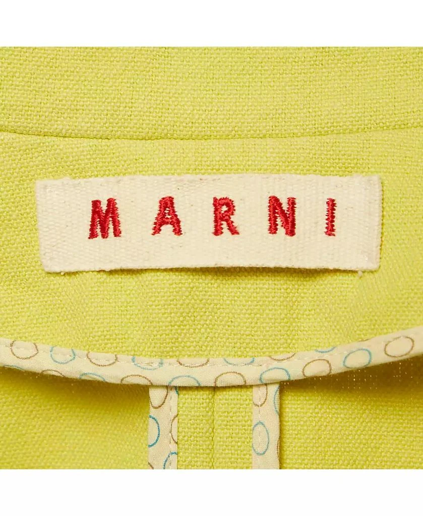 Pre-Owned Marni Women
s Green Canvas Contrast Trimmed Open Front Jacket 5