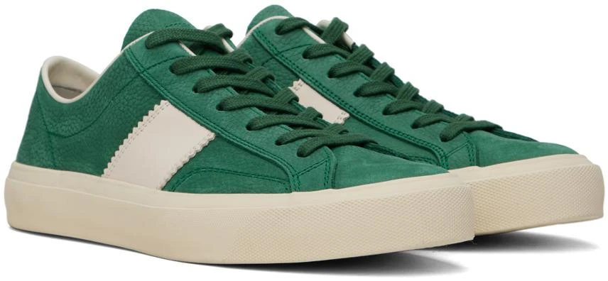 Tom Ford Green Leather Cambridge Sneakers 4