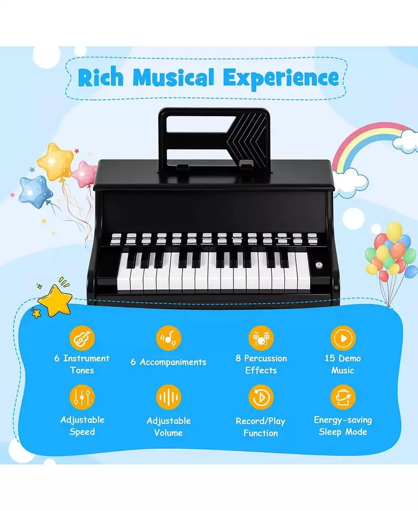 Mecale 25-Key Kids Piano Keyboard with Teaching Mode, Adjustable Speed 
Volume for Easy Learning 5