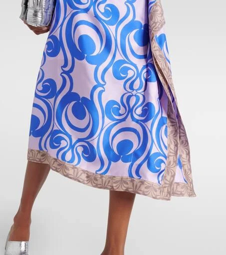 Dries Van Noten Printed silk twill wrap skirt 5