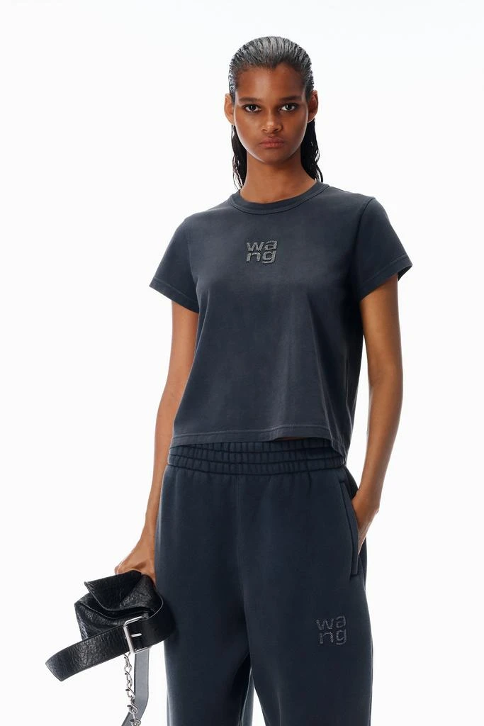 Alexander Wang Crystal Logo Shrunken Jersey