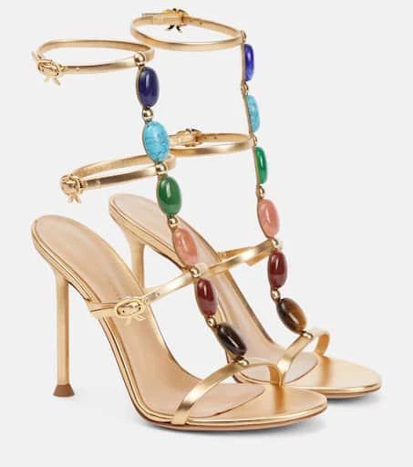 Gianvito Rossi Shanti embellished leather sandals 1