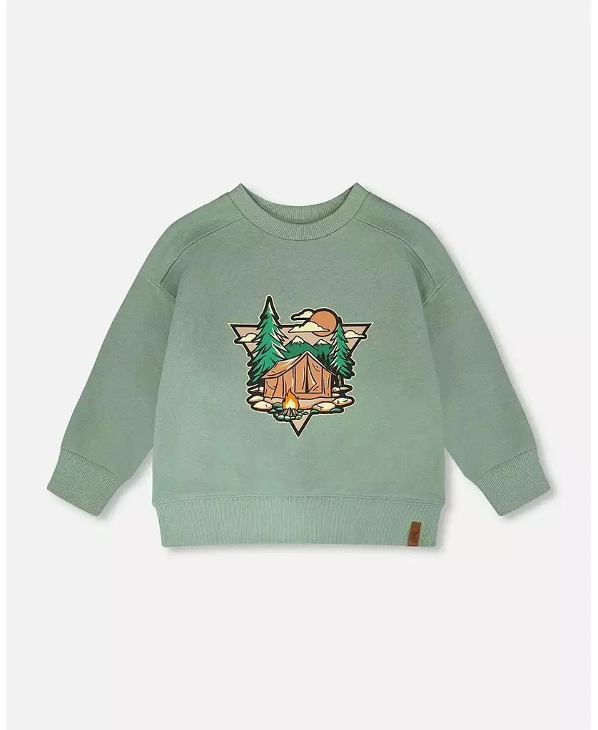 Deux par Deux Toddler Boys French Terry Sweatshirt Pale Green