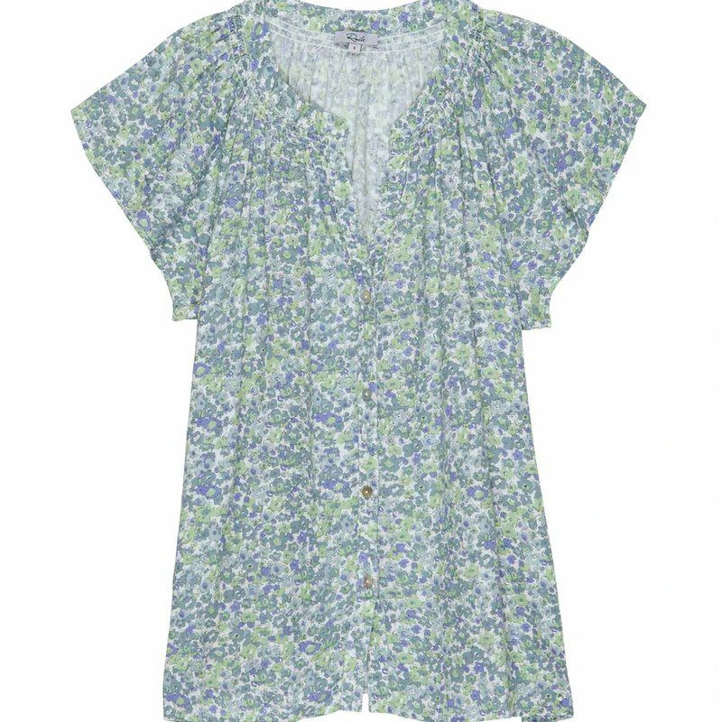 Rails Alena Top In Blue Green Wildflower 2