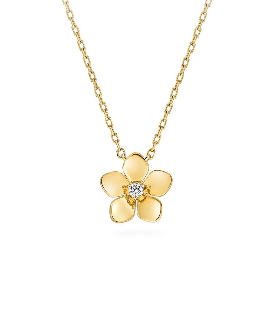 Graff Yellow Gold and Diamond Mini Wild Flower Pendant Necklace