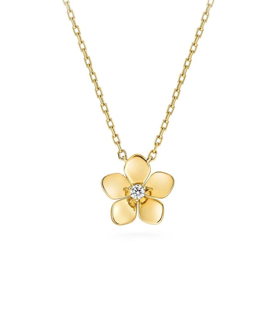 Graff Yellow Gold and Diamond Mini Wild Flower Pendant Necklace 1