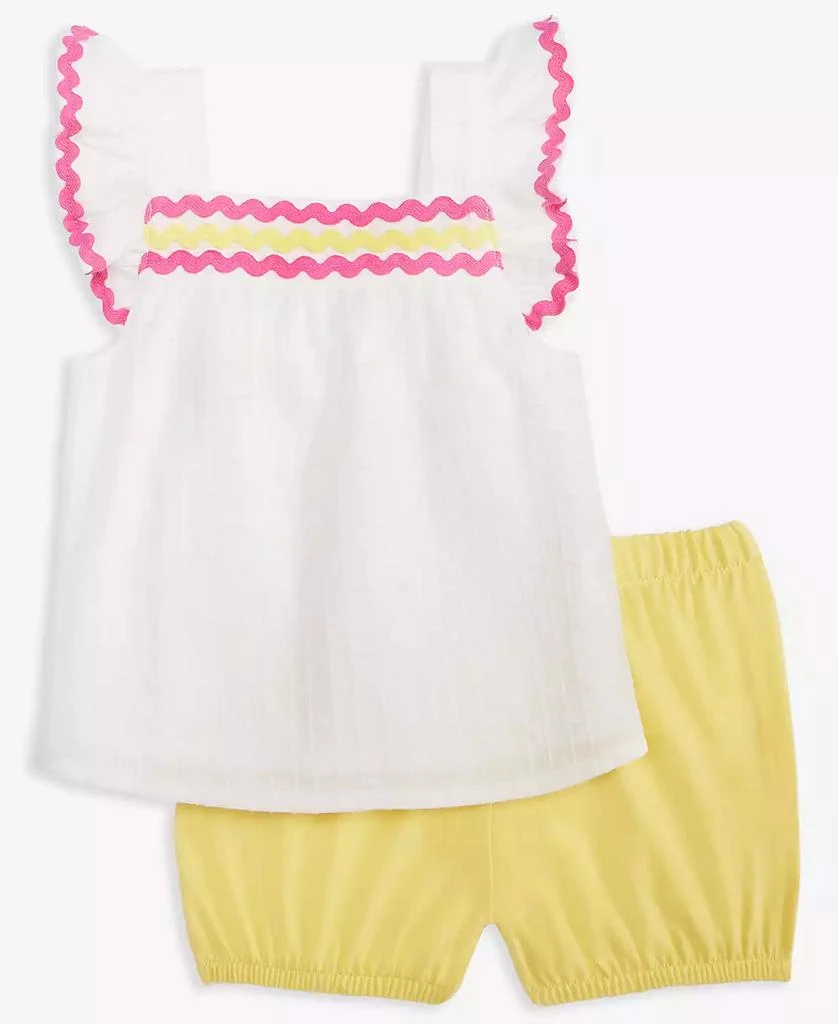 First Impressions Baby Girls Cotton Clip-Dot Top & Bloomer Shorts, 2 Piece Set, Exclusively at Macy's 1
