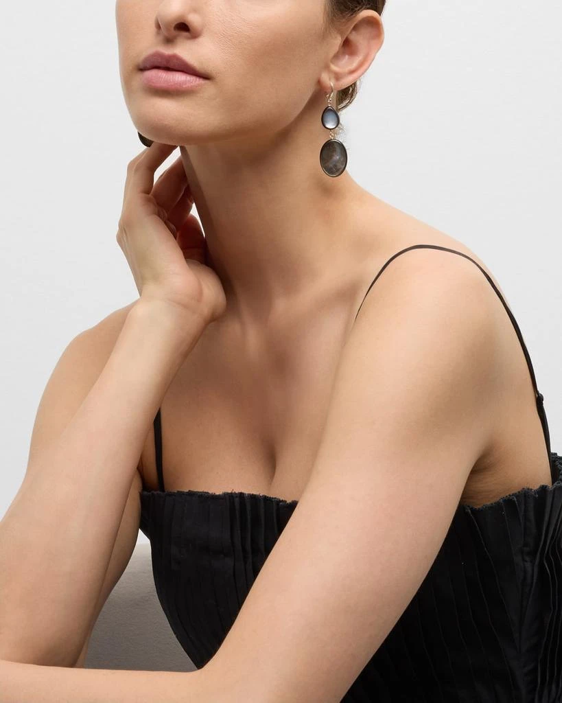 Margo Morrison Tahitian Mother-of-Pearl and Sterling Silver Huggie Drop Earrings 5