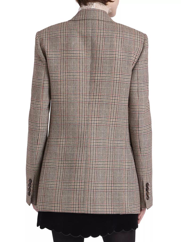Chloé Check Wool-Blend Double-Breasted Blazer - Suits - Free