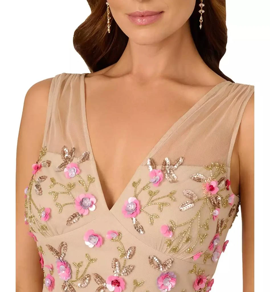 knee length dresses for ladies Adrianna Papell Beaded Mesh Gown main image 0