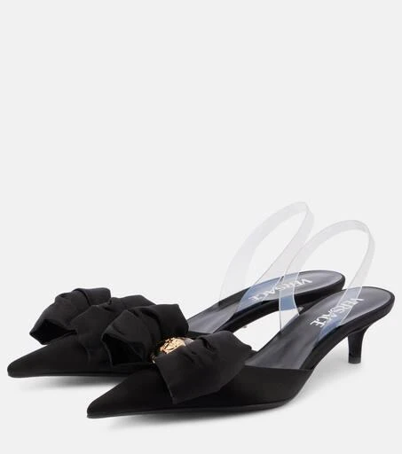 Versace Alia 45 satin slingback pumps 4