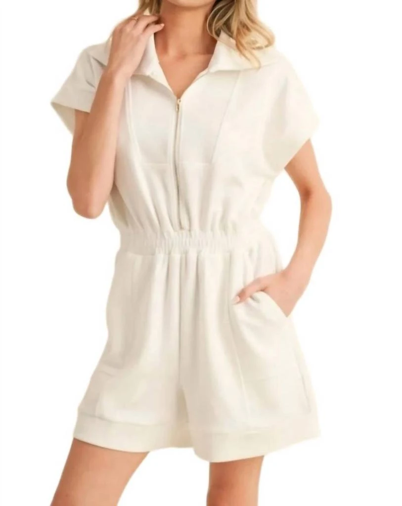 Jodifl For The Girls Zip Romper In White 1