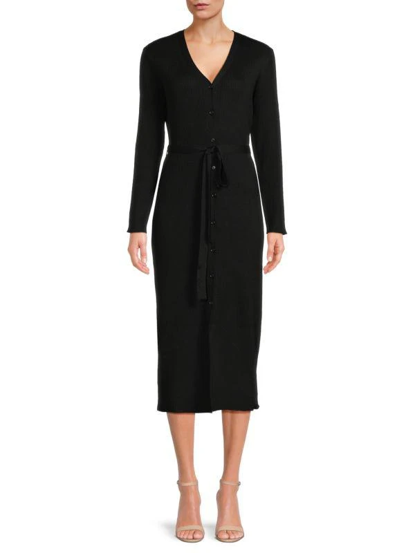 TASH + SOPHIE Ribbed Midi Shirt Dress 1