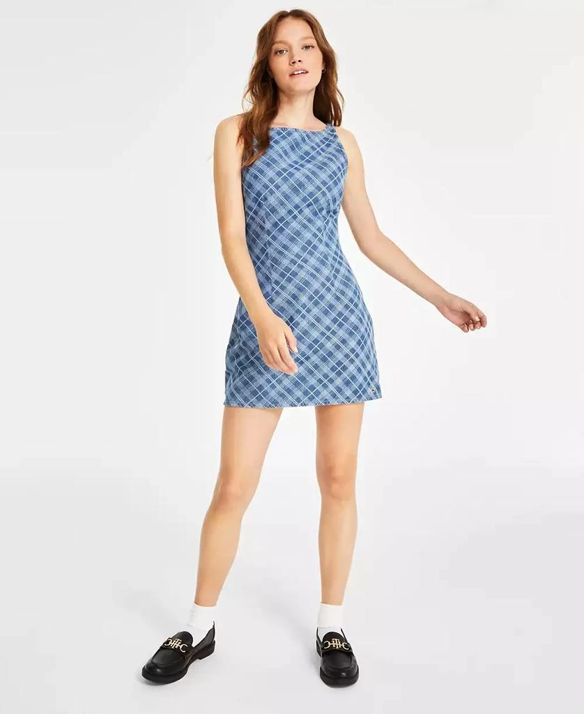 Tommy Jeans Women's Cotton Tartan-Print Mini Dress 1