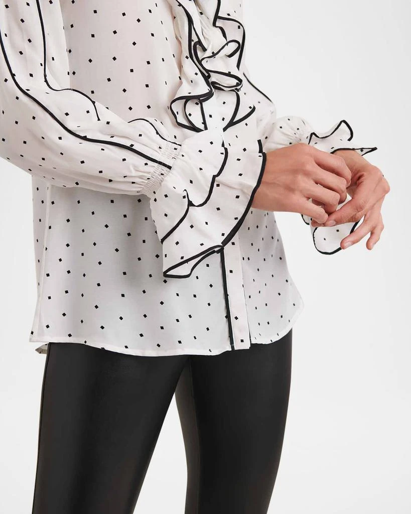 Anne Fontaine Jane Geometric-Print Ruffle Blouse 6