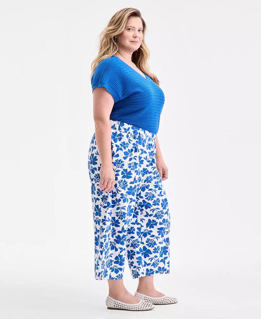 Style & Co Plus Size Floral-Print Wide-Leg Pants, Exclusively at Macy's