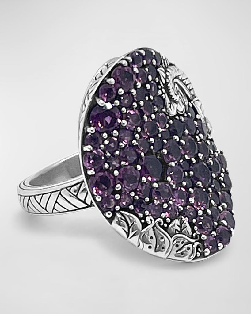Stephen Dweck Rhodolite Garnet Pave Ring in Sterling Silver, Size 7