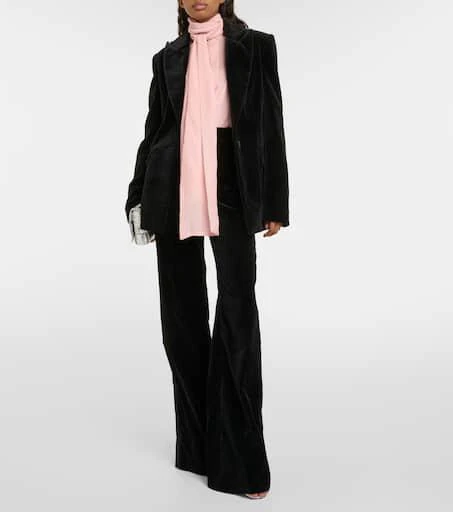 Costarellos Azura cotton velvet blazer 2