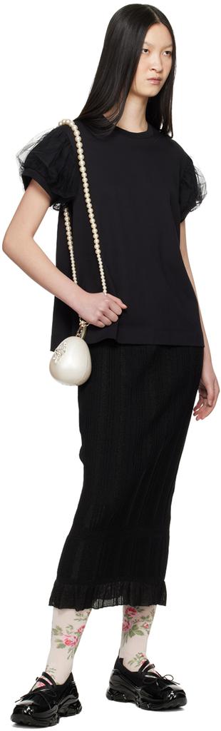 Simone Rocha Black Classic Criss Cross Tracker Ballerina