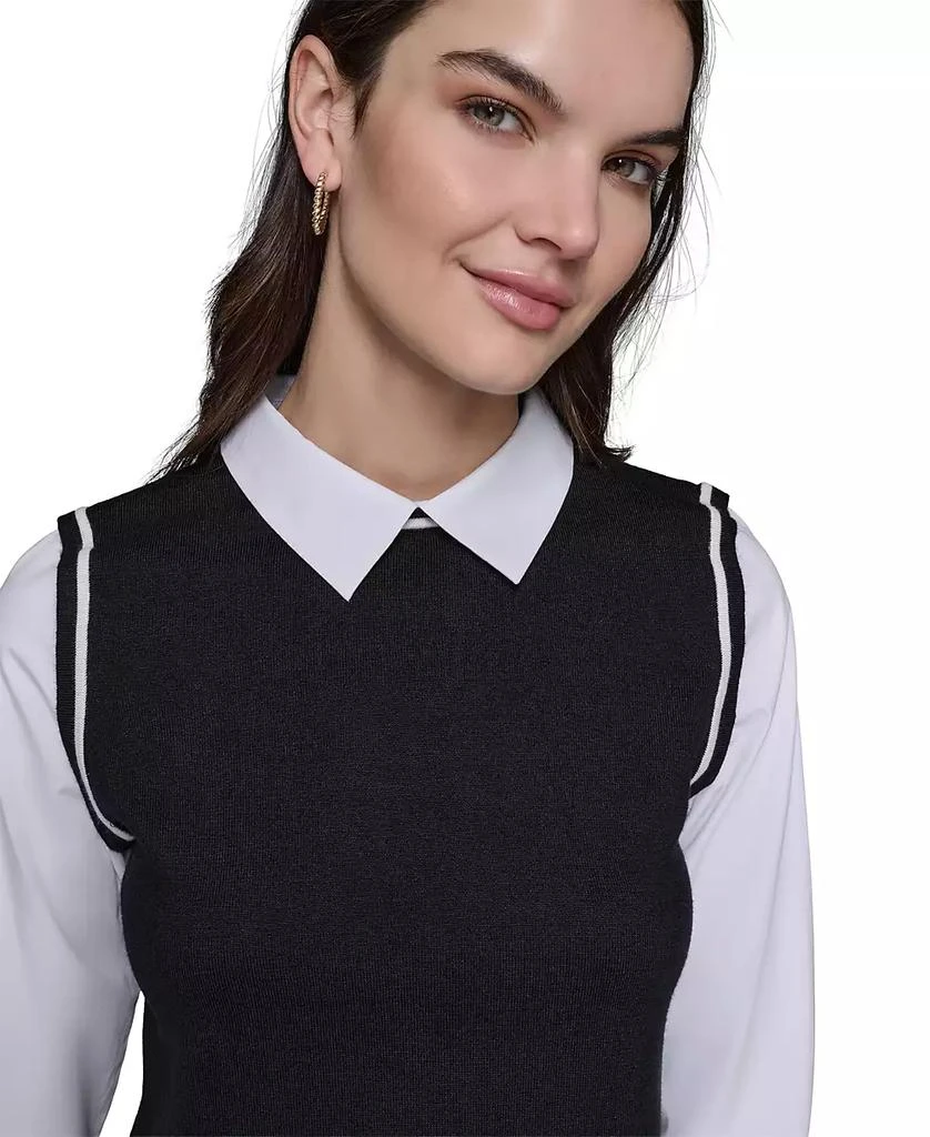 Karl Lagerfeld Paris Women's Layered-Look Sweater 3